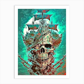 skull boat Art Print