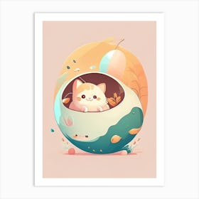 Newton Kawaii Kids Space Art Print