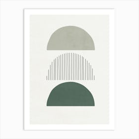 Shapes and Lines - Green 01 Art Print
