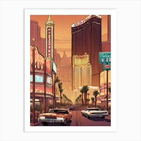 Las Vegas vintage style Art Print