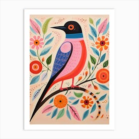 Pink Scandi Swallow 3 Art Print