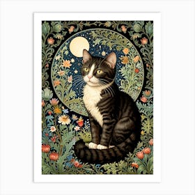 William Morris Cat In The Moonlight 9 Art Print