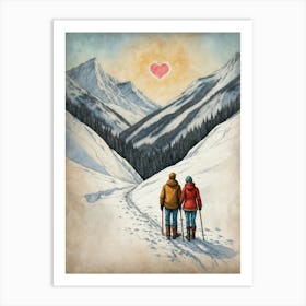 Couple In The Mountains Art Print