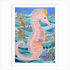 Maximalist Animal Painting Seahorse 2 Art Print