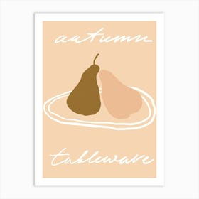 Autumn Tableware Art Print