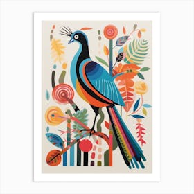 Colourful Scandi Bird Pheasant 5 Art Print