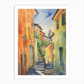 Brescia, Italy Watercolour Streets 4 Art Print