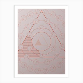 Geometric Abstract Glyph Circle Array in Tomato Red n.0189 Art Print