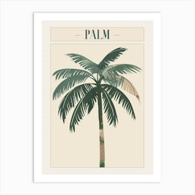 Palm Tree Minimal Japandi Illustration 4 Poster Art Print