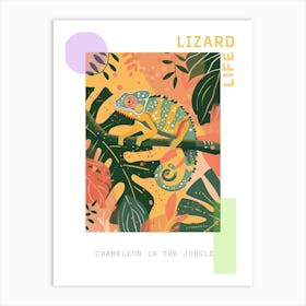 Chameleon In The Jungle Modern Abstract Illustration 3 Poster Art Print