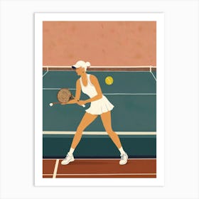 Illustration Of A Tennis Player Art Print