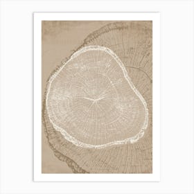 Beige Tree Ring Stump 1 Art Print