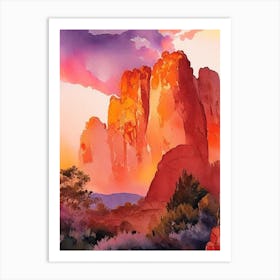 Garden Of The Gods Watercolour 2 Art Print