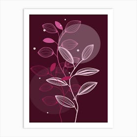 Leaves Boho Plant Bohemian Drawing Art Print