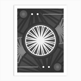 Abstract Geometric Glyph Array in White and Gray n.0024 Art Print