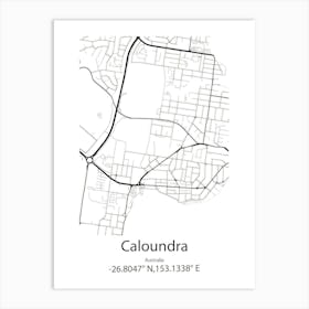 Caloundra,Australia Minimalist Map Art Print