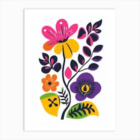 Flowers And Leaves 7 Art Print