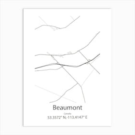 Beaumont,Canada Minimalist Map Art Print