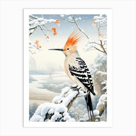 Winter Bird Painting Hoopoe 4 Art Print