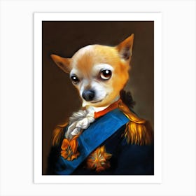 Unpredictable Chihuahua Dog Kerl Pet Portraits Art Print