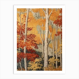 Birch 1 Vintage Autumn Tree Print  Art Print