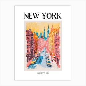 Upper East Side New York Colourful Silkscreen Illustration 3 Poster Art Print