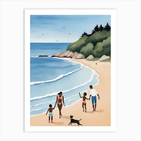 People On The Beach Painting (6) Art Print