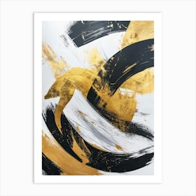 Abstract Gold And Black Painting 5 Art Print