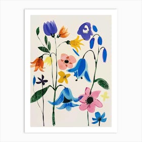 Painted Florals Bluebell 1 Art Print