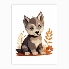 Baby Animal Illustration  Wolf 3 Art Print