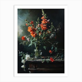 Baroque Floral Still Life Snapdragon 4 Art Print