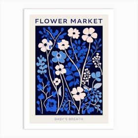 Blue Flower Market Poster Babys Breath 3 Art Print