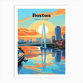 Boston United States Urban Travel Illustration Art Print