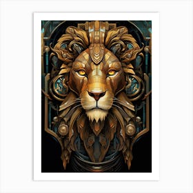 Lion Art Painting  Art Deco 2 Art Print