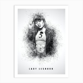 Lady Leshurr Rapper Sketch Art Print