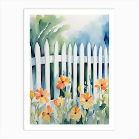White Picket Fence Art Print