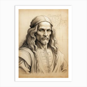 Portrait Of Leonardo Da Vinci 1 Art Print