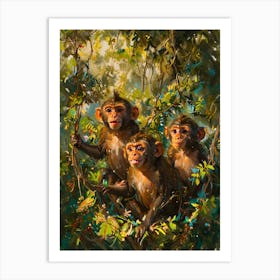 Three Chimpanzees Art Print
