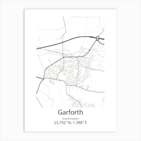 Garforth,United Kingdom Minimalist Map Poster