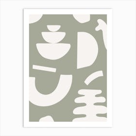 Abstract Shapes - Sage Green Art Print