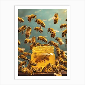 Africanized Honey Bee Realism Illustration 22 Art Print