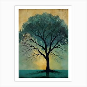 Tree At Sunset Art Print