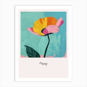 Poppy 1 Square Flower Illustration Poster Art Print