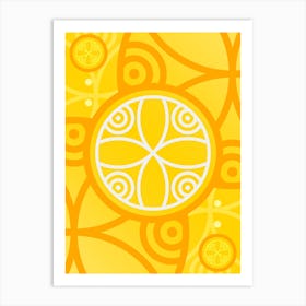 Geometric Glyph Abstract in Happy Yellow and Orange n.0015 Art Print