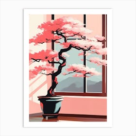 Pink Japandi Bonsai Art Print