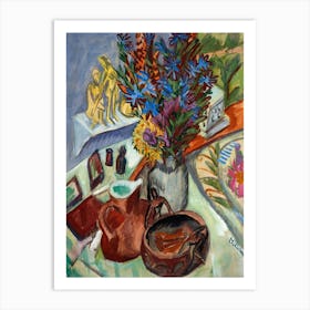 Still Life With Jug And African Bowl, Ernst Ludwig Kirchner Art Print