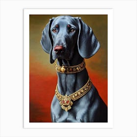 Weimaraner 2 Renaissance Portrait Oil Painting Art Print