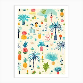 Playa Del Carmen Mexico, Inspired Travel Pattern 2 Art Print