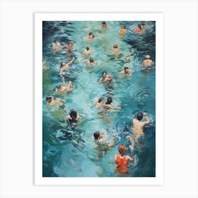 Body Positivity Oil Painting Swimming 2 Art Print