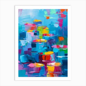 Abstract Of Colorful Pots Art Print